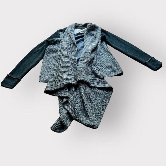 Green Casado Waterfall Draped Open Sweater Anthropologie Saturday Sunday Size S - Picture 7 of 10